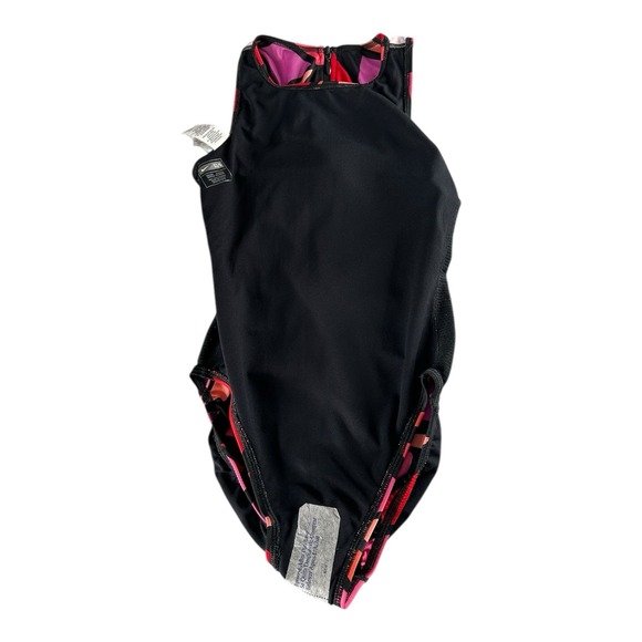 Nike Swim One Piece‎ Modern Cut Zip Back Multicolor Block Print Size 32/6 - Picture 5 of 12